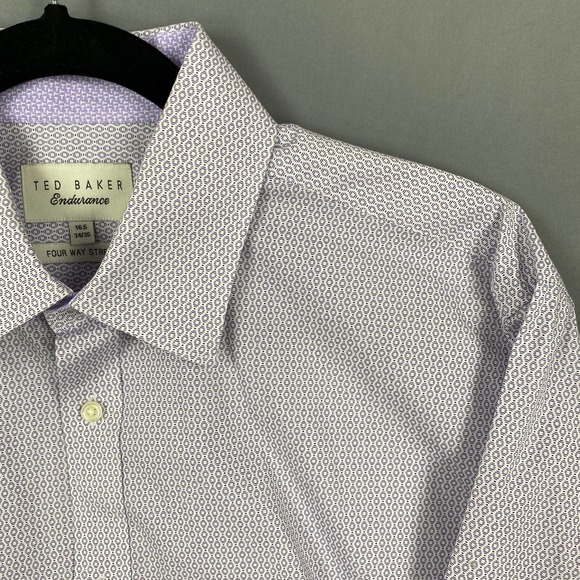 Ted Baker Dress Shirt Purple Button Up Long Sleeve - Picture 3 of 11
